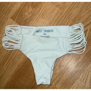 MIKOH Swimwear Bikini Lanai Bottoms Light Blue Swimsuit Small Cheeky Strappy X1